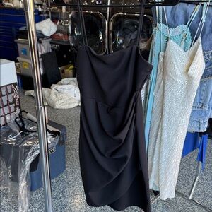 Elegant Black Draped Dress